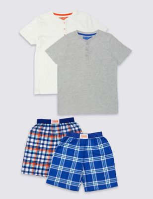 2 Pack Short Sleeve Pyjamas &#40;3-16 Years&#41;